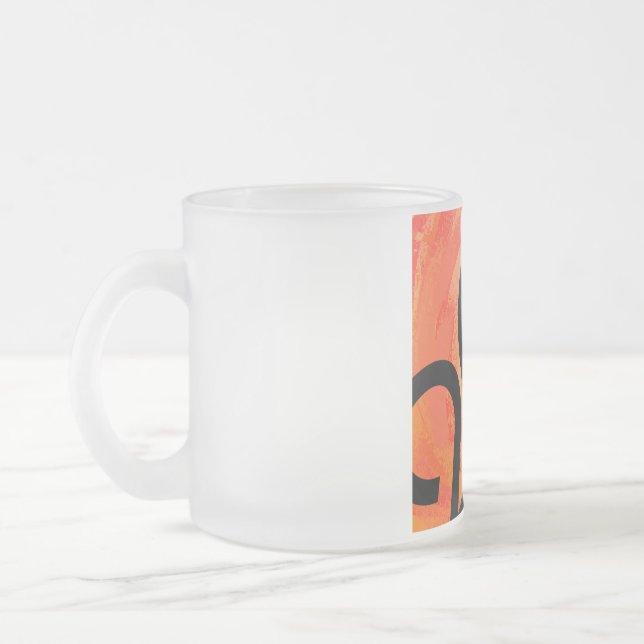 Caneca De Café Vidro Jateado Aniversário da Década de Laranja (Esquerda)
