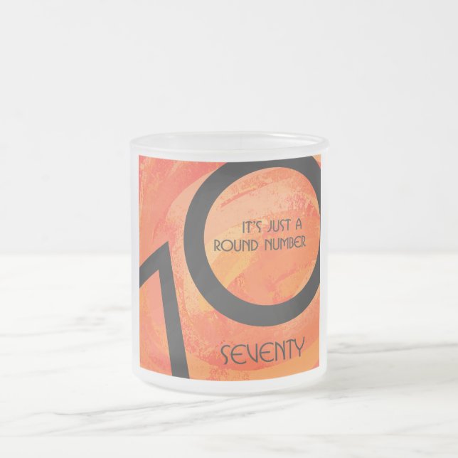 Caneca De Café Vidro Jateado Aniversário da Década Orange 70 (Centro)