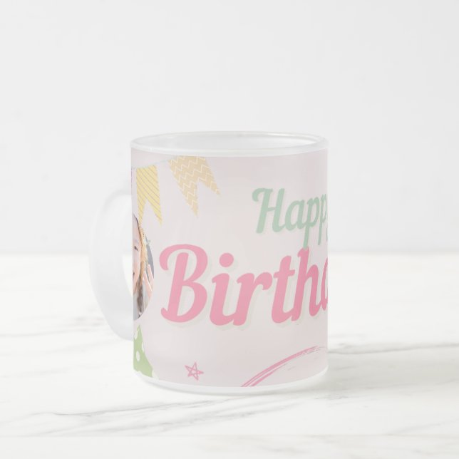 Caneca De Café Vidro Jateado aniversário da princesa (Frente Esquerda)