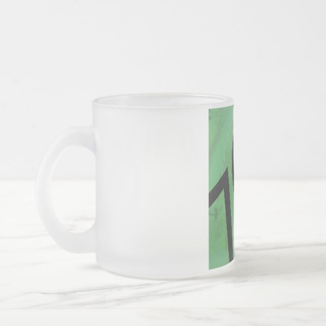 Caneca De Café Vidro Jateado Aniversário Verde de 70 Décadas (Esquerda)