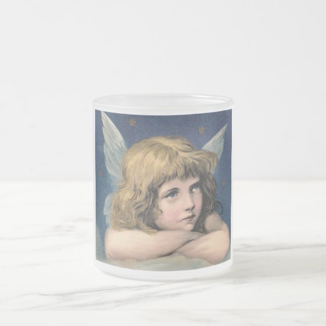 Caneca De Café Vidro Jateado Anjo com Asas (Centro)