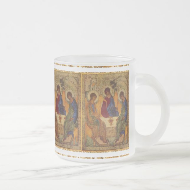 Caneca De Café Vidro Jateado Anjos da trindade em Mamre (Direita)
