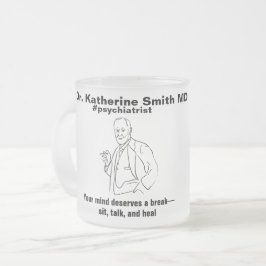 Caneca De Café Vidro Jateado ANTISTRESS Freud Psychiatry Therapy Clinic Health