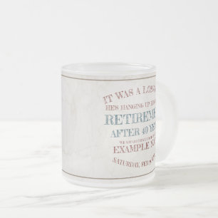 Caneca De Café Vidro Jateado Anúncio de aposentadoria com botas velhas V1.0