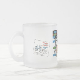Caneca De Café Vidro Jateado Anúncio de Bicicleta Antiga