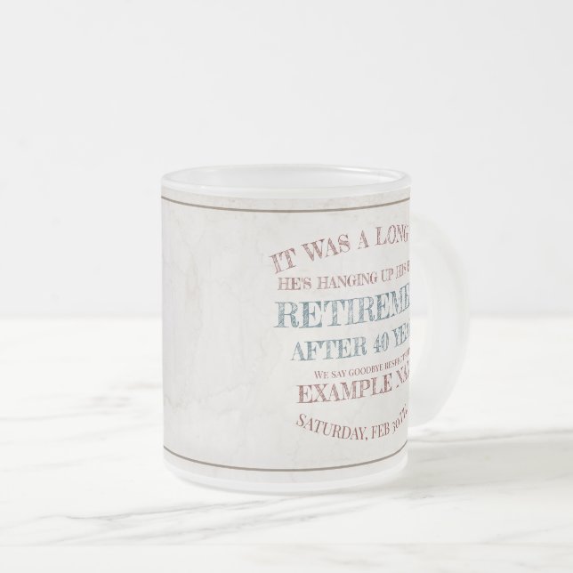 Caneca De Café Vidro Jateado Anúncio de reforma com botas antigas V1.0 (Frente Esquerda)