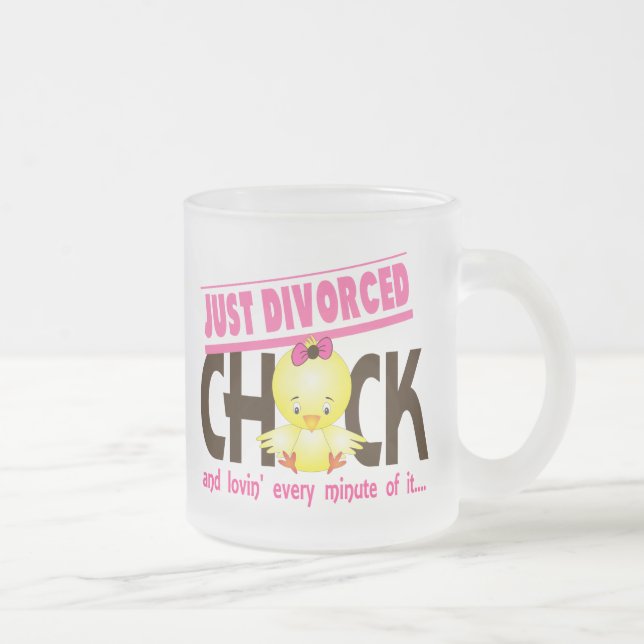 Caneca De Café Vidro Jateado Apenas pintinho divorciado (Direita)