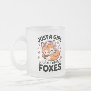 Caneca De Café Vidro Jateado Apenas Uma Garota Que Ama Raposas Citação Rosa Fof