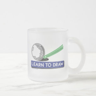 Caneca De Café Vidro Jateado Aprender ao Desenhar