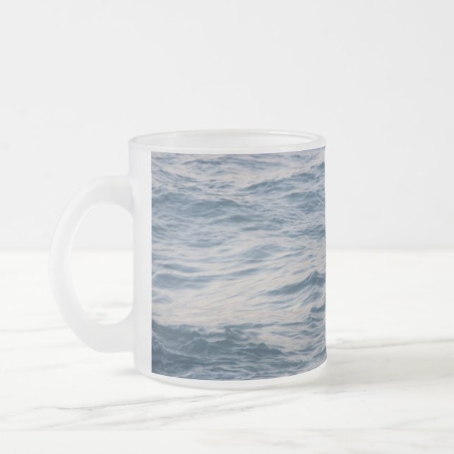 Caneca De Café Vidro Jateado Aproximação de água do mar (Esquerda)