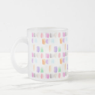 Caneca De Café Vidro Jateado Aquarela Arco-íris Traços Pintados à Mão Festa