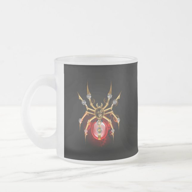 Caneca De Café Vidro Jateado Aranha-do-galo em preto (Esquerda)