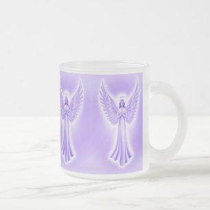 Caneca De Café Vidro Jateado Archangel Zadkiel Purple E White Christmas