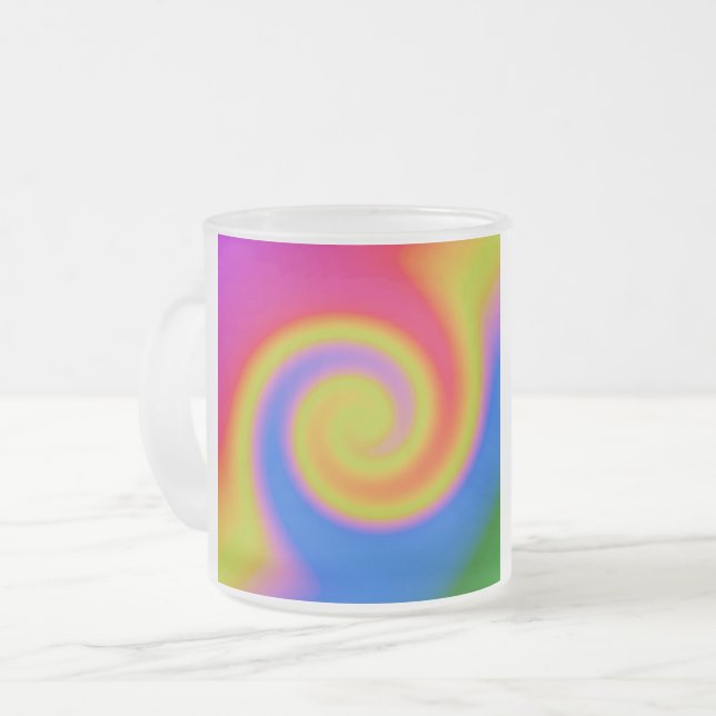 Caneca De Café Vidro Jateado Arco-íris (Frente Esquerda)