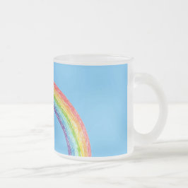 Caneca De Café Vidro Jateado Arco-íris e céu azul