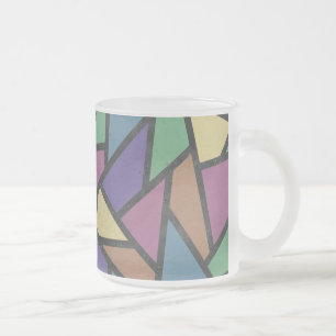Caneca De Café Vidro Jateado Arco-íris torto cores padrão do mosaico