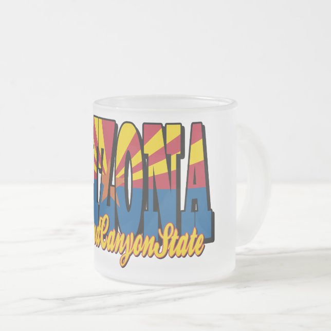 Caneca De Café Vidro Jateado Arizona the Grand Canyon State (Frente Esquerda)