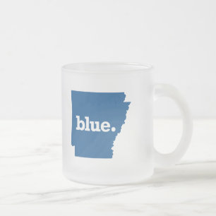 CANECA DE CAFÉ VIDRO JATEADO ARKANSAS ESTADO AZUL