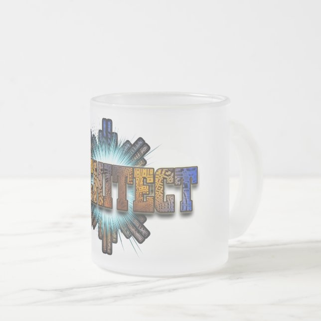 Caneca De Café Vidro Jateado Arquiteto DTW Architects Merch (Frente Esquerda)