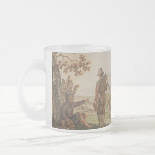 Caneca De Café Vidro Jateado Arte de Paisagem Rural Pastoral Vintage