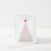 Arte de Palavras em Árvore de Natal com Estrela Ve