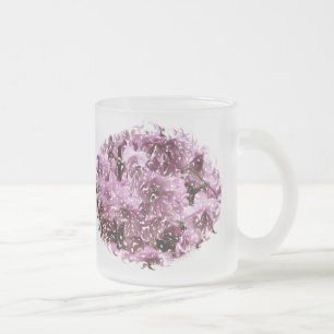 CANECA DE CAFÉ VIDRO JATEADO ÁRVORE DA FLOR DE CEREJEIRA