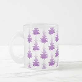 Caneca De Café Vidro Jateado Árvore de Natal Evergreen, Violeta Vermelha