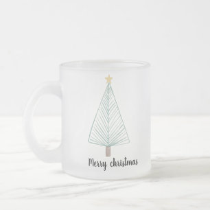 Caneca De Café Vidro Jateado Árvore moderna de natal