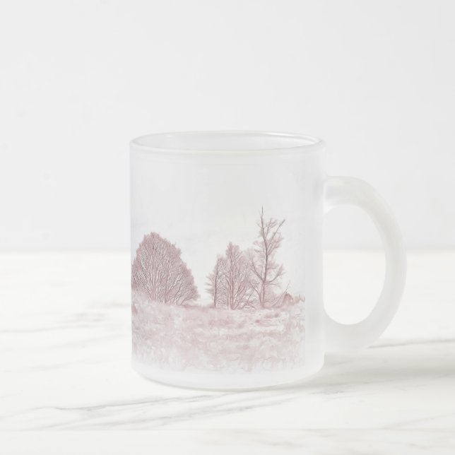 CANECA DE CAFÉ VIDRO JATEADO ÁRVORES PARA INVERNO (Direita)