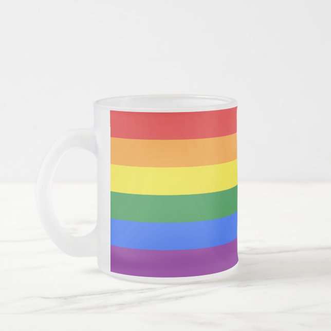Caneca De Café Vidro Jateado As cores do arco-íris (Esquerda)