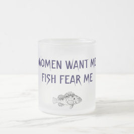 CANECA DE CAFÉ VIDRO JATEADO AS MULHERES QUEREM QUE EU PEIXE ME MEDE MUG