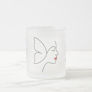 Caneca De Café Vidro Jateado Asas Emergentes - Retrato de cicatrização da borbo