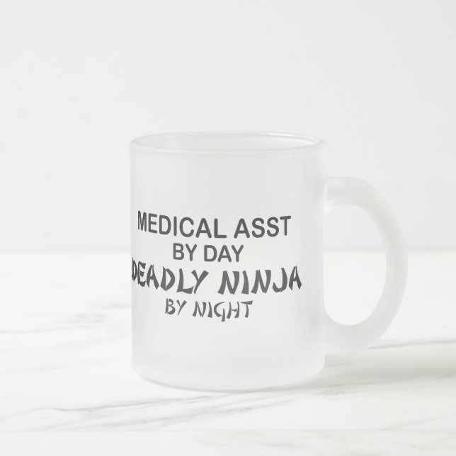 Caneca De Café Vidro Jateado Assistente médico Ninja mortal (Direita)