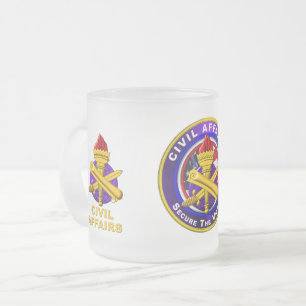 Caneca De Café Vidro Jateado  Assuntos Civis do Exército  