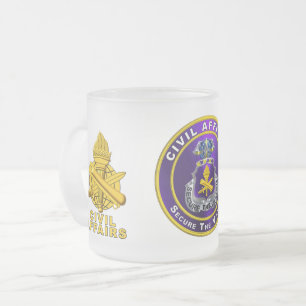 Caneca De Café Vidro Jateado Assuntos Civis do Exército