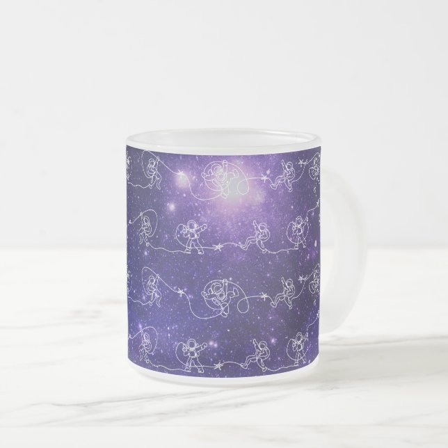 Caneca De Café Vidro Jateado Astronauta (Frente Esquerda)