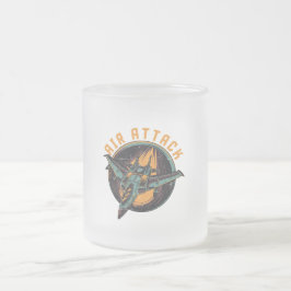 CANECA DE CAFÉ VIDRO JATEADO ATAQUE AÉREO