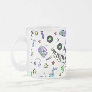 Caneca De Café Vidro Jateado Aumente a música