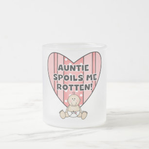 Caneca De Café Vidro Jateado Auntie cor-de-rosa Deterioração Me Camiseta e