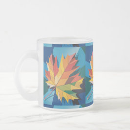 Caneca De Café Vidro Jateado Autumn Deixa Fosco