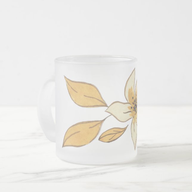 Caneca De Café Vidro Jateado Autumn flower (Frente Esquerda)