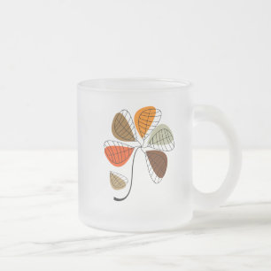 Caneca De Café Vidro Jateado Autumn Leaf Abstrato