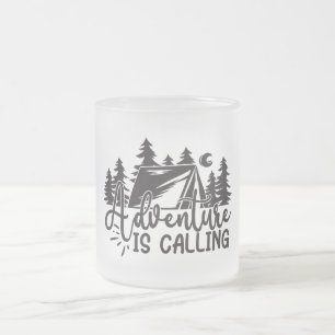 Caneca De Café Vidro Jateado Aventura Está Chamando
