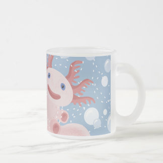 Caneca De Café Vidro Jateado Axolotl e o design corajoso do vetor das bolhas