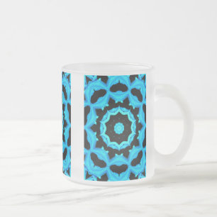 CANECA DE CAFÉ VIDRO JATEADO AZUL OCEANO