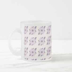 Caneca De Café Vidro Jateado Azulejo decorativo colorido roxo pastel