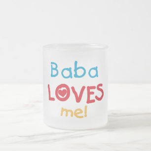 Caneca De Café Vidro Jateado Baba me ama T-shirts e presentes