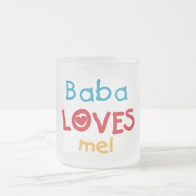 Caneca De Café Vidro Jateado Baba me ama T-shirts e presentes (Centro)