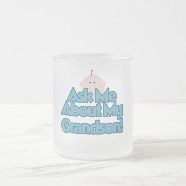 Caneca De Café Vidro Jateado Baby Boy pergunta sobre meus Camisetas e presentes (Centro)