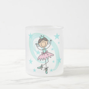 Caneca De Café Vidro Jateado Bailarina - Camisetas e Presentes Marrons